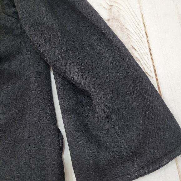 Vintage ILGWU real fox fur trim trench coat peacoat jacket wool - Picture 15 of 15